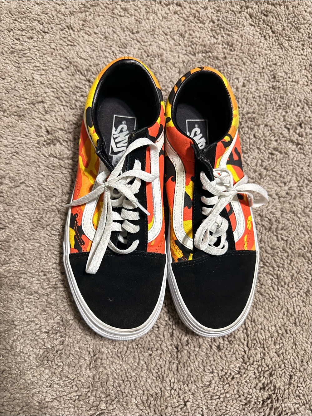 Vans Old Skool Orange Camo Sneakers Men’s 7.5 Women’s 9